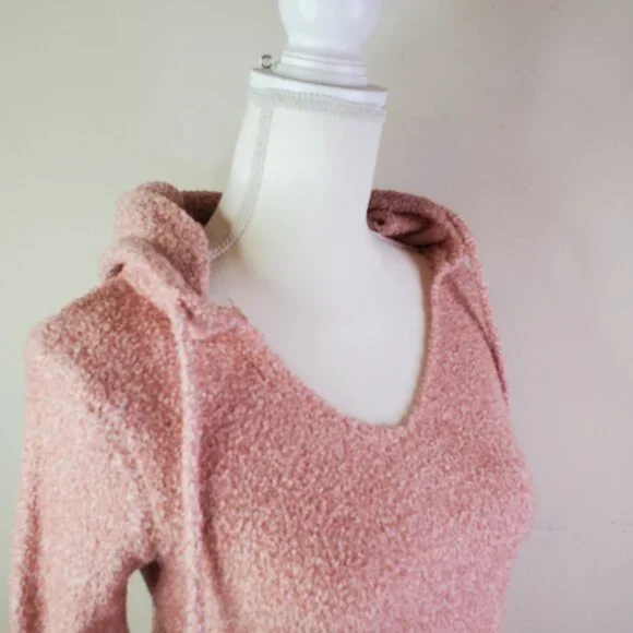 Crave Fame Juniors Blush Hooded Sweater XS - Picture 2 of 10